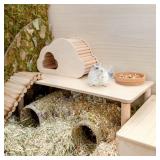 Niteangel Hamster Play Wooden Platform for Dwarf Syrian Hamsters Gerbils Mice Degus or Other Small Pets (Rectange - 7