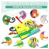 beiens Baby Books Toys, Touch and Feel Crinkle Cloth Book for Infant Baby 0-3-6-12-18 Months, Early Development Interactive Stroller Soft Toys, Newborn Gifts for Boys Girls