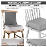 Kalawen Booster Seat for Kitchen Chair, Upgraded 2Pcs PU Washable Straps Safety Buckle Kids Toddler Booster Seat for Table