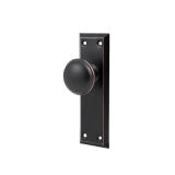 newliplace 2 Pack Vintage Single Sided Dummy Door Knobs Interior, Antique Long Plate Dummy Door Knobs in Oil Rubbed Bronze