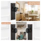 newliplace 2 Pack Vintage Single Sided Dummy Door Knobs Interior, Antique Long Plate Dummy Door Knobs in Oil Rubbed Bronze