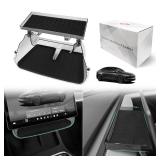 BestEvMod Under Screen Storage Compatible with New 2026 2025 Tesla Model Y Juniper Accessories Magnet Install No Tape Needed Behind/Lower Screen Dashboard Organizer Tissue Holder (Black)