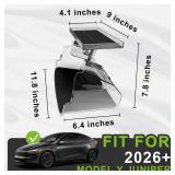 BestEvMod Under Screen Storage Compatible with New 2026 2025 Tesla Model Y Juniper Accessories Magnet Install No Tape Needed Behind/Lower Screen Dashboard Organizer Tissue Holder (Black)