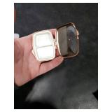 Dynippy Pill Case Pill Box with Mirror Retro Pocket 2 Compartment Medicine Case Vitamin Pill Organizer for Pocket Purse and Travel - Rose Gold-Marble Veins