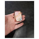 Dynippy Pill Case Pill Box with Mirror Retro Pocket 2 Compartment Medicine Case Vitamin Pill Organizer for Pocket Purse and Travel - Rose Gold-Marble Veins