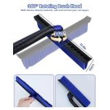 E-SDS 59in Car Snow Brush Ice Scraper Bendable Snow Scraper for Cars with Silicone Brush, Extendable Snow Removal Tool for Car, Truck, SUV