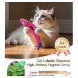 PetBusy Cat Toys with[5000mg A+Natural Catnip &Silvervine] [Baby Grade] Interactive Soft Chew Kicker Cat Toys for Indoor Cats & Kittens, [Crinkle &Bell] Fish Sound Toy, Drives Bored Cat Crazy with Fun