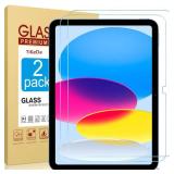 TiKeDa Screen Protector for iPad A16 2025 11th/10th Generation 2022 (11-inch/10.9), HD Clear Tempered Glass Film Guard -2 Pack [Face ID & Apple Pencil Compatible] Ultra Sensitive Case Friendly