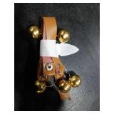 CATHYLIFE Leather Dog Doorbells for Door Knob/Potty Training/Go Outside, Length Adjustment Copper Dog Bell, Housetraining Hanging Bell, Brown Leather Golden Bells.