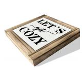 Inspirational Wood Signs, Box Wood Plaques Desk Decor, Farmhouse Home Decor Sign for Shelf, Family Table Decor for Kitchen Bedroom Dining Room, Living Room Decor, Housewarming Gift, Let