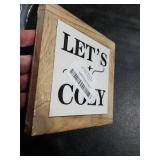 Inspirational Wood Signs, Box Wood Plaques Desk Decor, Farmhouse Home Decor Sign for Shelf, Family Table Decor for Kitchen Bedroom Dining Room, Living Room Decor, Housewarming Gift, Let