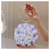 Sparkling Rose Golden Clutch Bag - Rhinestone Flower Design, Elegant Evening Handbag for Women, Perfect Party Dress Accessories