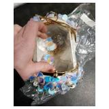 Sparkling Rose Golden Clutch Bag - Rhinestone Flower Design, Elegant Evening Handbag for Women, Perfect Party Dress Accessories