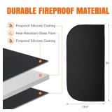 Fireplace Rugs Fire Resistant - 20 X 40 X 0.04 Inch D Shape Fire-Proof Hearth Blanket Mat Carpet Protector for in Front of Fireplace for Stove, Decks, Indoor, Outdoor, Fire Pit, Grill & Floor