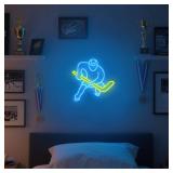 OkiyiD Hockey Neon Signs, Hockey Player Neon Lights for Bedroom,Gift Neon Light Suitable for Living Sport Room- 5V USB Power Dimmable Switch with Hanging Chain Hooks
