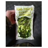 2 Pack Backdrop Curtains, 3.28 Feet x 7.05 Feet Grass Green Fringe Curtains, Metallic Tinsel Backdrop Foil Curtains Streamer, Party Supplies Party Decorations Photo Props