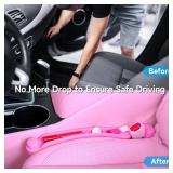 Givifive Car Seat Gap Filler Set of 2, 3IN1 Seat Side Gap Filler Plug with Storage Slot & Hook Function, Soft Foam Universal Fit Car SUV Truck Fill Gap Between Seats Console Organizer (Narrow Pink)