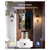 otnofok Light Sensor Socket, E26/E27 Light Bulb Socket, Automatic Dusk to Dawn Photocell Sensor with 300° Adjustable Angle for Outdoor Lighting in Porch, Garage, and Wall Lights, White, 4 Pack