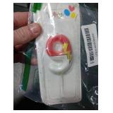 Red and White Birthday Number Candle Cartoon Style Cake Topper for Kids, Cute Decorative Numeral for Animated Theme Party & Anniversary Celebration (Pink Dot, 9) SLIGHTLY USED