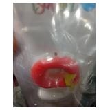 Red and White Birthday Number Candle Cartoon Style Cake Topper for Kids, Cute Decorative Numeral for Animated Theme Party & Anniversary Celebration (Pink Dot, 9) SLIGHTLY USED