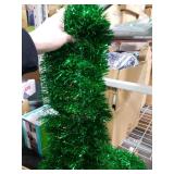 [ Timer ] 6 Ft Pop Up Christmas Tinsel Tree, Green Collapsible Christmas Tree with 50 Colorful Light 16 Candy 10 Ball 4 Snowflake Merry Christmas Bow DIY Ornaments Battery Operated Xmas Decor Indoor