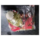 [ Timer ] 6 Ft Pop Up Christmas Tinsel Tree, Green Collapsible Christmas Tree with 50 Colorful Light 16 Candy 10 Ball 4 Snowflake Merry Christmas Bow DIY Ornaments Battery Operated Xmas Decor Indoor