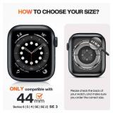 Goton Waterproof Case Compatible for Apple Watch Screen Protector Series 6/5/4, SE 3/2/1 44mm, Hard Bumper with Tempered Glass for iWatch Cover 44 mm