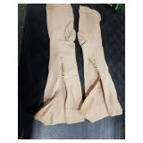 NURCOM Zipper Copper Compression Socks Open Toe Beige 20-30 mmHg Knee High Stockings, Designed for Circulation, Varicose Veins, Swelling, Venous Insufficiency, Post-Operative Recovery, 2X-Large