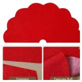 Slsxip Nonwoven Christmas Tree Skirt,24 inch Scalloped Edge for Xmas Tree and Seasonal Holiday Indoor Decoration(Red,24 inch)