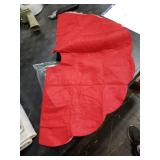 Slsxip Nonwoven Christmas Tree Skirt,24 inch Scalloped Edge for Xmas Tree and Seasonal Holiday Indoor Decoration(Red,24 inch)