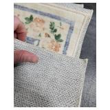 GarveeHome Washable Runner Rug 2 x 6 Non-Slip Non-Shedding Soft Vintage Bedside Rug, Low Pile Farmhouse Floral Carpet, Indoor Foldable Printed Entryway Rug for Hallway Kitchen, Green