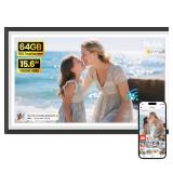 BIGASUO Digital Picture Frame Frameo 15.6 WiFi Electronic Photo Frames Large with 64GB Memory 1920x1080 IPS FHD Touch Screen Share Moments Instantly Anywhere Photo Gifts for Parents and Grandparents