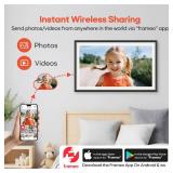 BIGASUO Digital Picture Frame Frameo 15.6 WiFi Electronic Photo Frames Large with 64GB Memory 1920x1080 IPS FHD Touch Screen Share Moments Instantly Anywhere Photo Gifts for Parents and Grandparents