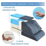 KingPavonini 4-Height Adjustable Leg Elevation Pillows for After Surgery, Injuries, or Rest, Memory Foam Leg Pillows for Sleeping with 3 Handles and Insert Pad, Washable Velvet Cover