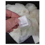 10x8ft Ivory Tulle Backdrop Curtain with Lights String for Parites, Sheer Backdrop Curtains for Wedding Baby Shower Birthday Party Photo Shoot Decorations