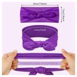 Giegxin 12 Pack Colorful Polyester Cloth Headbands for Girls Removable Rabbit Ear Bow Hairbands Hair Accessories, 12 Colors