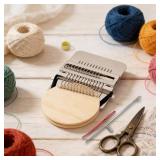 Dapeds Knit Patch Kit - Patch Maker Loom for Beginners - Mini Knits Patchs Mending Kits Looms for DIY Fabric Repair & Craft Projects with 10 Pcs Large Eye Needles 36 Colors Thread(14 Hooks)