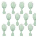 Mini Wet Hair Brush 12 Pieces, Hair Brush for Travel, Mini Brush for Most Hair Types, Travel Brushes for Hair, Bridesmaid Gifts, Green