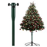 14.8 Christmas Tree Height Extender & 3 Fixing Screws,Fits 0.5-1.41Poles for 4.5-7.5ft Artificial Trees,Christmas Tree Upright Extension Stand,Heavy Duty Metal Riser for Taller&Stable Holiday Trees