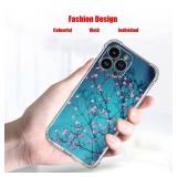 Beaucov Case for iPhone 14 Pro Max, Plum Blossom Flower Drop Protection Shockproof Case TPU Full Body Protective Scratch-Resistant Cover for iPhone 14 Pro Max