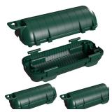 2 Pack Extension Cord Cover Waterproof, Outdoor Cord Connection Protector for Outside with 4 Removable Latches, Electrical Box Plug Covers for Patio, Power Tools, Holiday Decoration Lights, Green