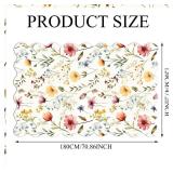 Drydiet Wildflower Boho Area Rugs 4 x 6 ft Cute Sweet Throw Rugs White Aesthetic Soft Bedroom Carpet for Living Room Dining Playroom Nursery Family Indoor Dorm