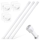 vivinin 3 Pack Tension Rods 18-28 Inch with 6 Pack Pole Sockets, Tension Curtain Rod Adjustable No Drilling, Small Curtain Rod Adjustable, Curtain Tension Rod for Windows, Cupboard, and Wardrobe MISSI