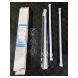 vivinin 3 Pack Tension Rods 18-28 Inch with 6 Pack Pole Sockets, Tension Curtain Rod Adjustable No Drilling, Small Curtain Rod Adjustable, Curtain Tension Rod for Windows, Cupboard, and Wardrobe MISSI