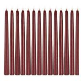Howemon 14 Pack Dark Red Taper Candles 12 Inch Tall 3/4 Inch Thick Burn 10 Hours (Burgundy)