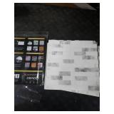 DEWOO Kitchen Backsplash Self Adhesive Wall 3D Marble Tiles Peel and Stick Bathroom, Grey (10-Sheet, 12x12)