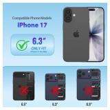 XcaseBar compatible with iPhone 17 6.3 Wallet case with Zipper Credit Card Holder RFID Blocking,Flip Folio Book PU Leather Phone case Shockproof Cover Women Men for Apple 17 case Wine Red