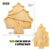 Hiceeden 2 Pcs Christmas Tree Charcuterie Board, 15.7 x 11 x 0.6 Bamboo Christmas Serving Tray Cutting Boards, Unique Xmas Cheese Board Snack Tray Fruit for Holiday Party