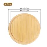 uxcell 4Pcs Bamboo Cup Lid 3.58 Inch, Cup Cover Coffee Mug Cover Tea Glass Drink Cup Lid, Reusable Wooden Round Cup Lid for Keeping Warm