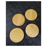 uxcell 4Pcs Bamboo Cup Lid 3.58 Inch, Cup Cover Coffee Mug Cover Tea Glass Drink Cup Lid, Reusable Wooden Round Cup Lid for Keeping Warm